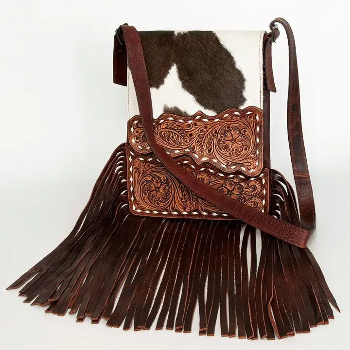 Crossbody Hair on Genuine Western Leather Bag