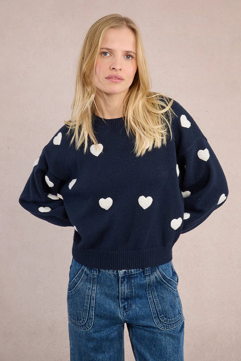 Heart Sweater (Navy)