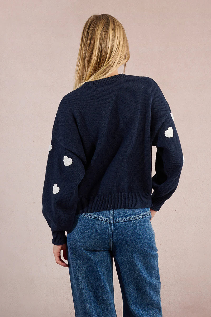 Heart Sweater (Navy)