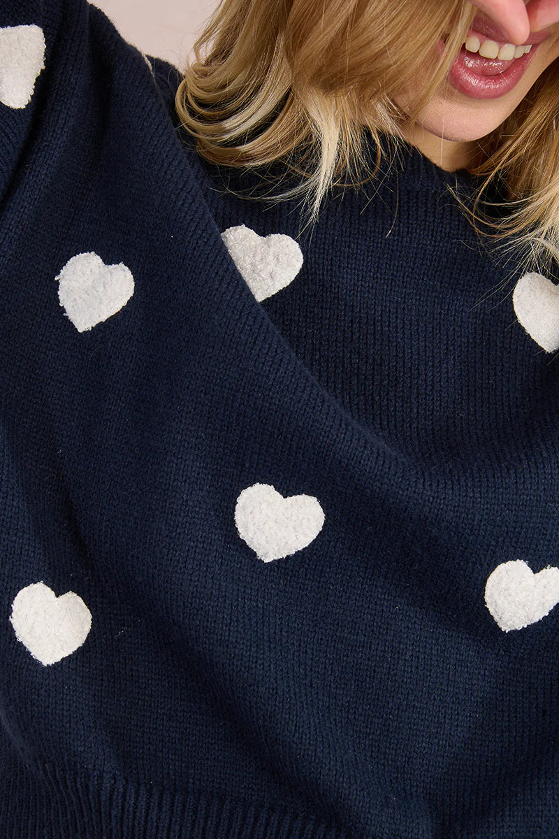 Heart Sweater (Navy)