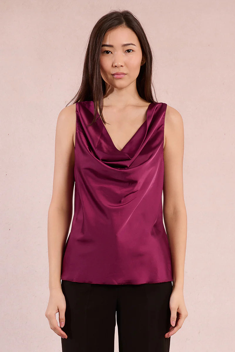Satin Top ( Dark Pink)