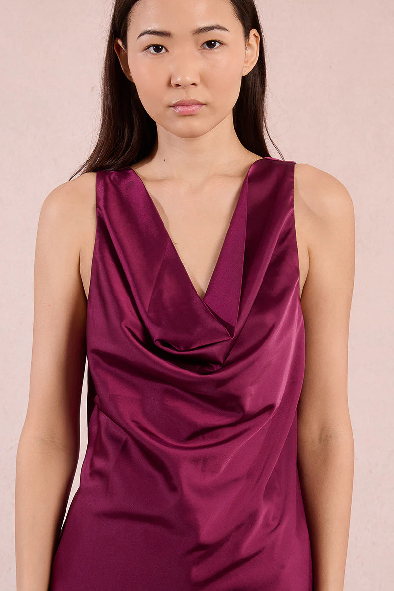 Satin Top ( Dark Pink)