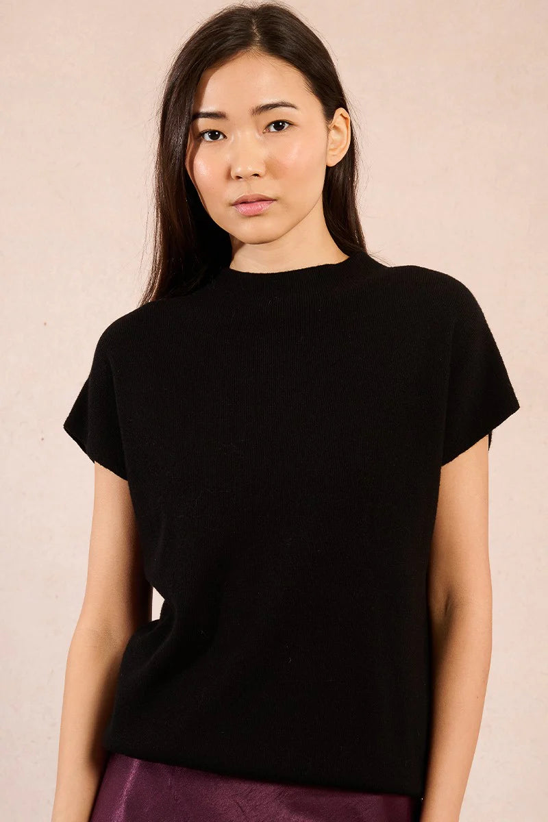 Drop Sleeve Fine Knit Sweater