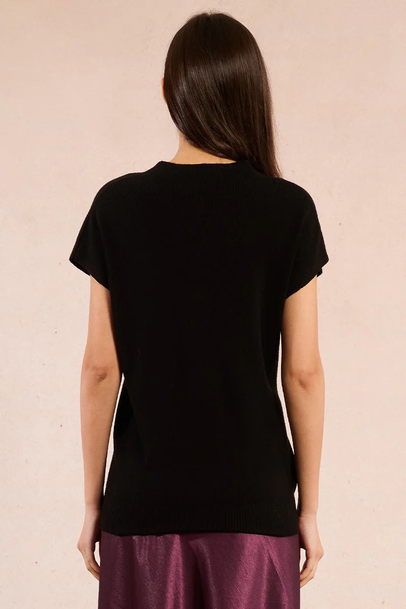 Drop Sleeve Fine Knit Sweater