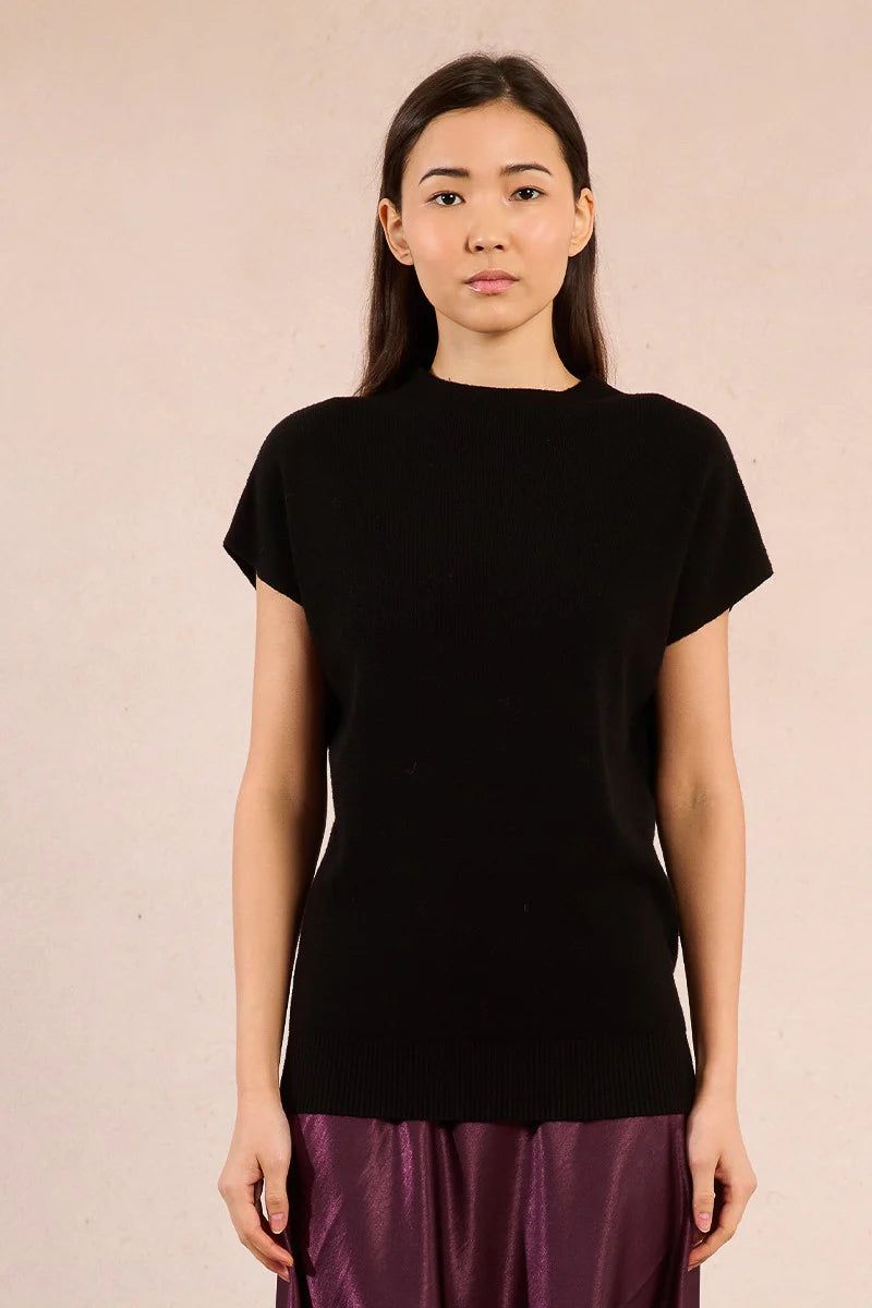 Drop Sleeve Fine Knit Sweater