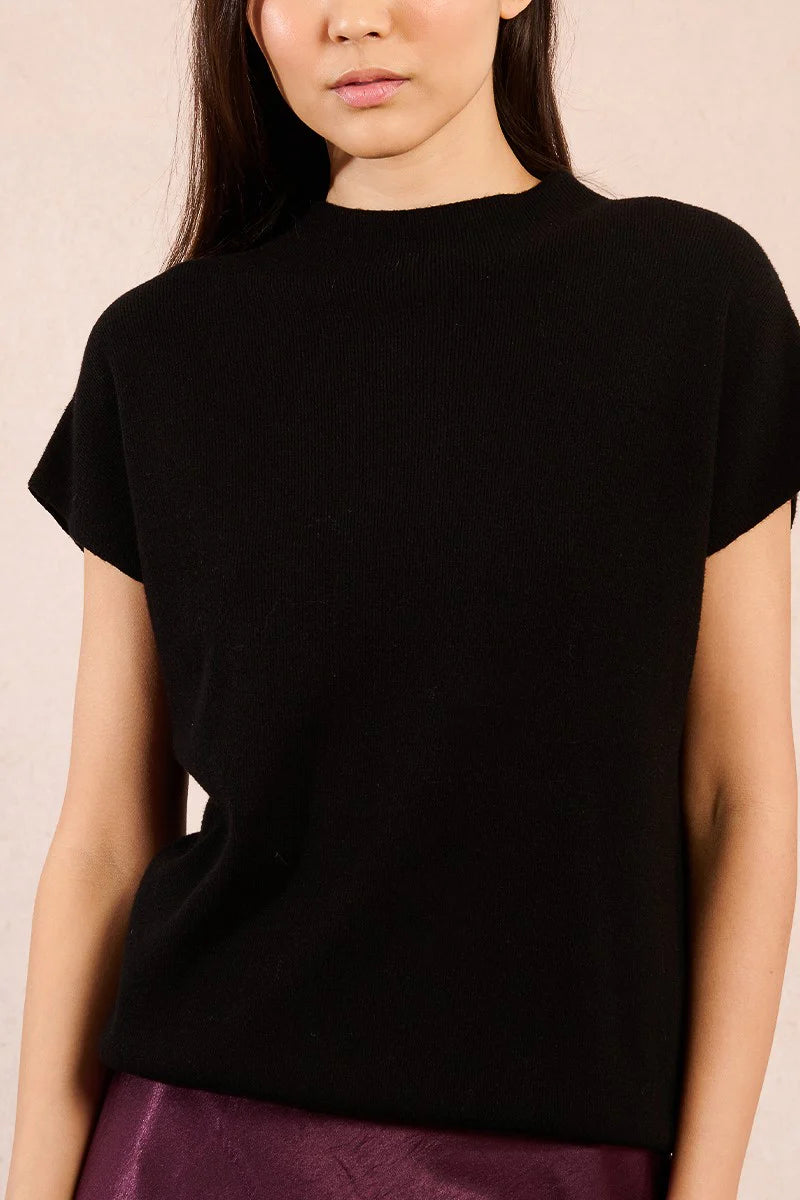Drop Sleeve Fine Knit Sweater