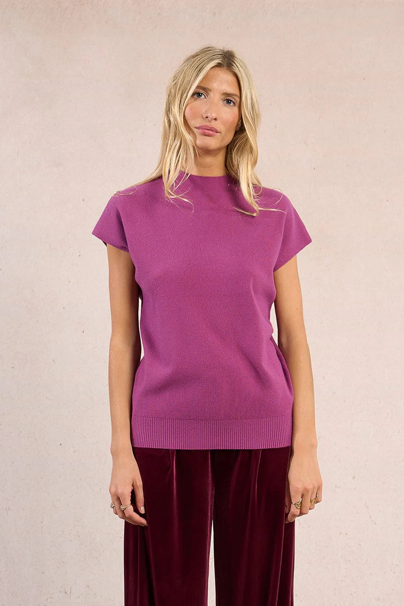Drop Sleeve Fine Knit Sweater