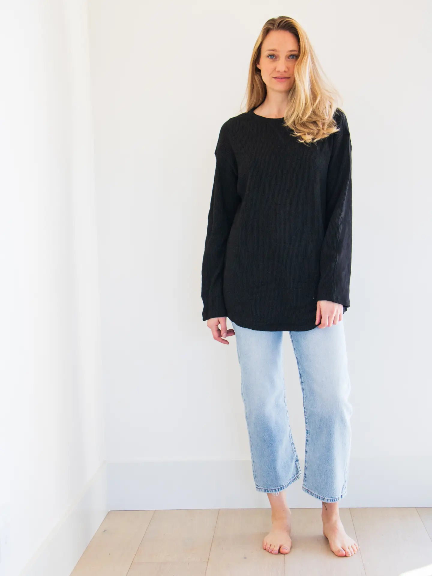 Tyler Long Sleeve Waffle Boyfriend Tee