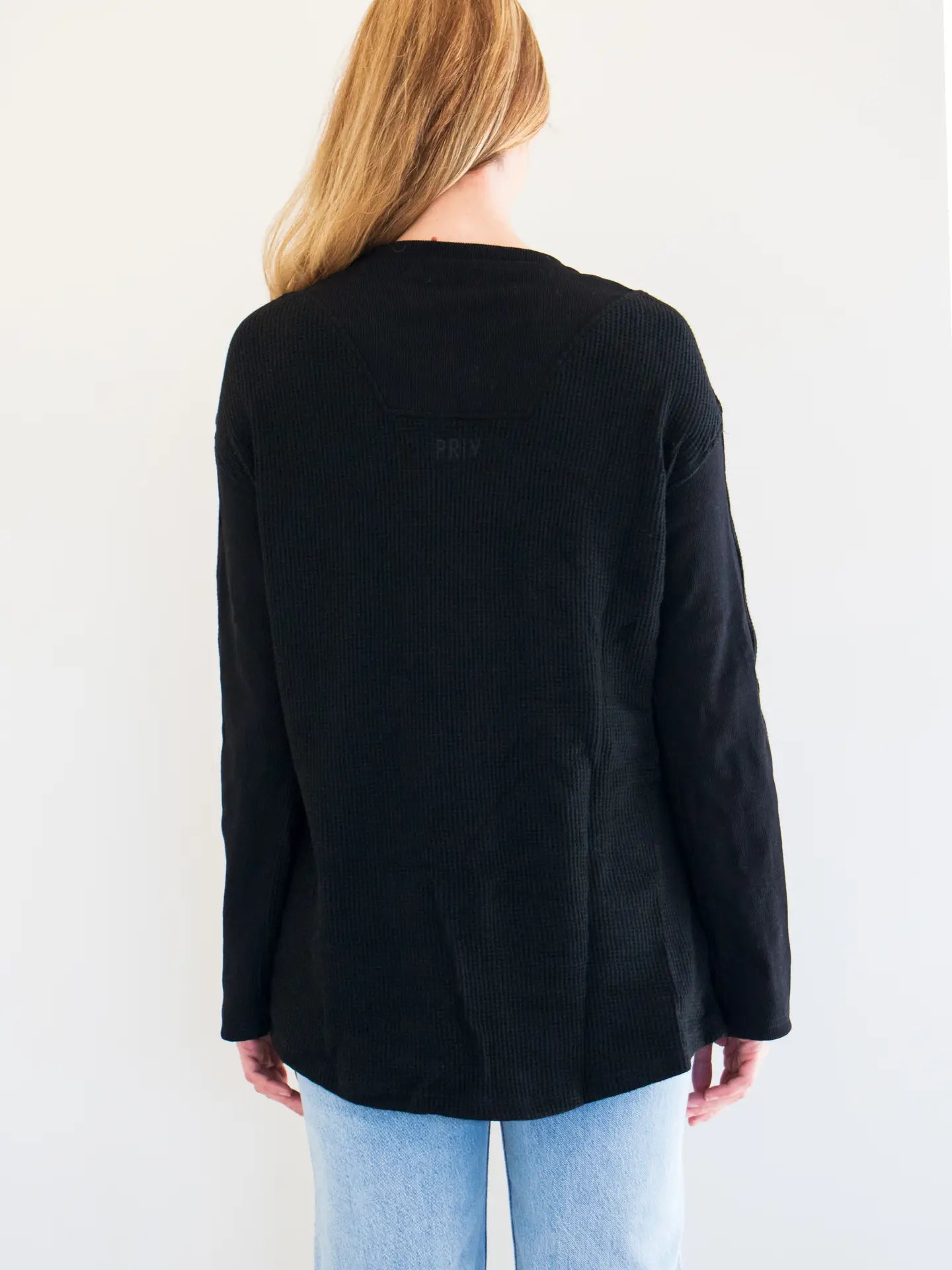 Tyler Long Sleeve Waffle Boyfriend Tee