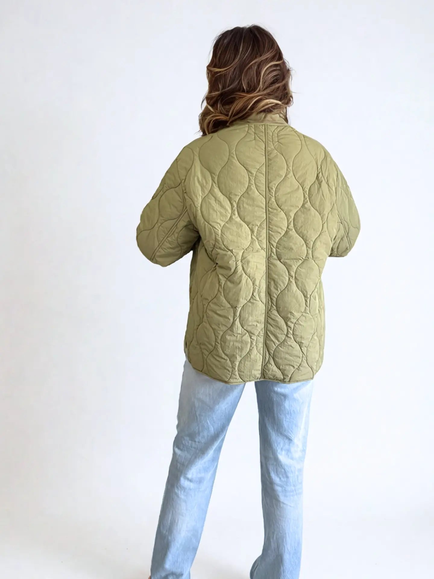Ophelia Light Quilted Coat (Olive)