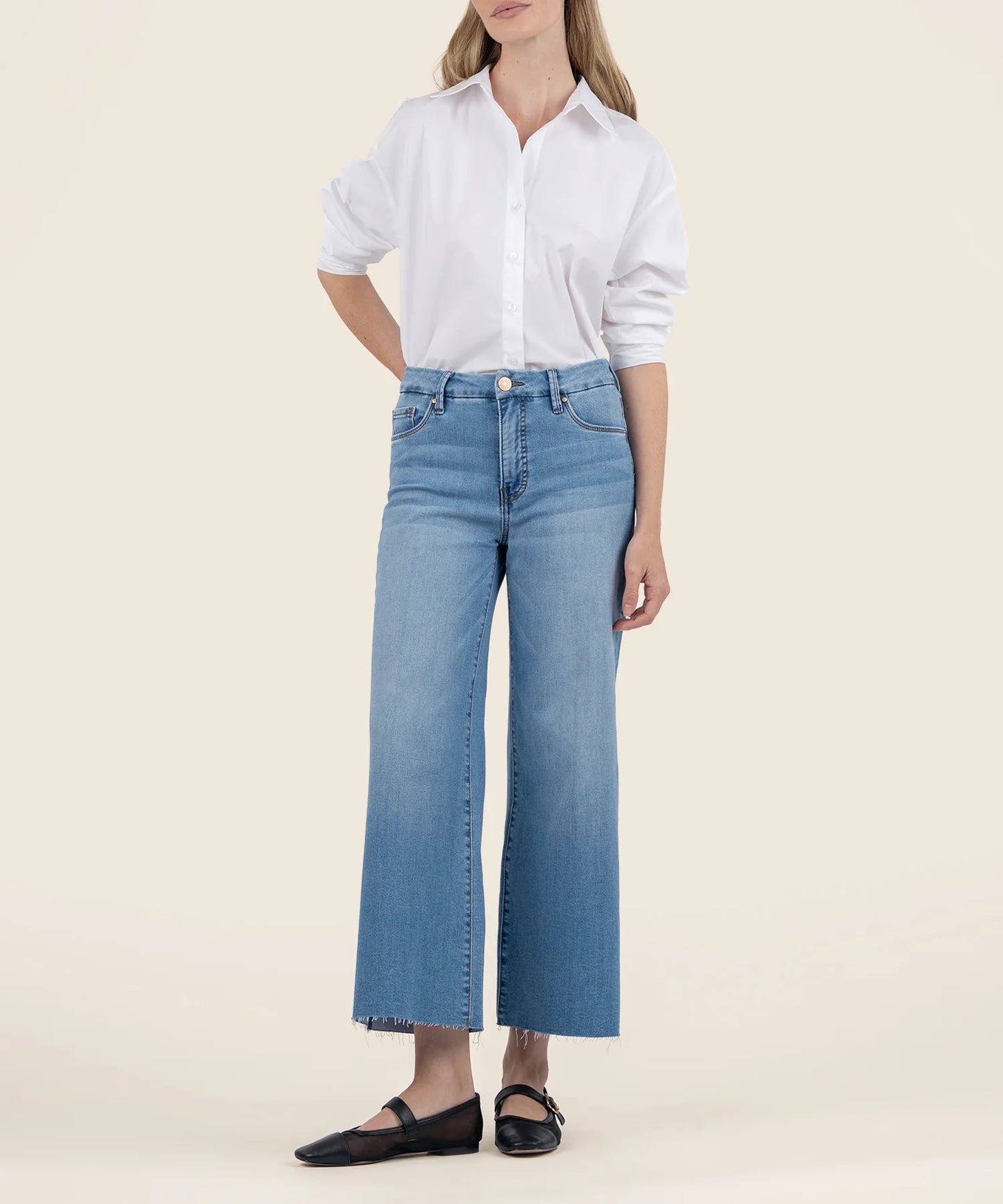 Meg High Rise Wide Leg Raw Hem (Deference)