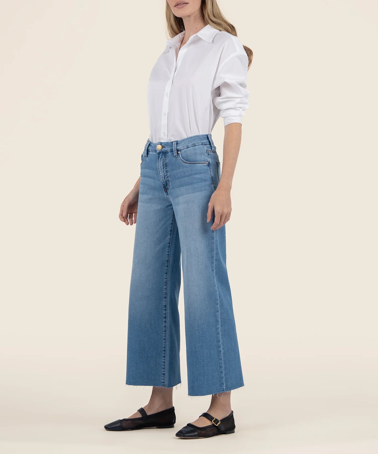 Meg High Rise Wide Leg Raw Hem (Deference)