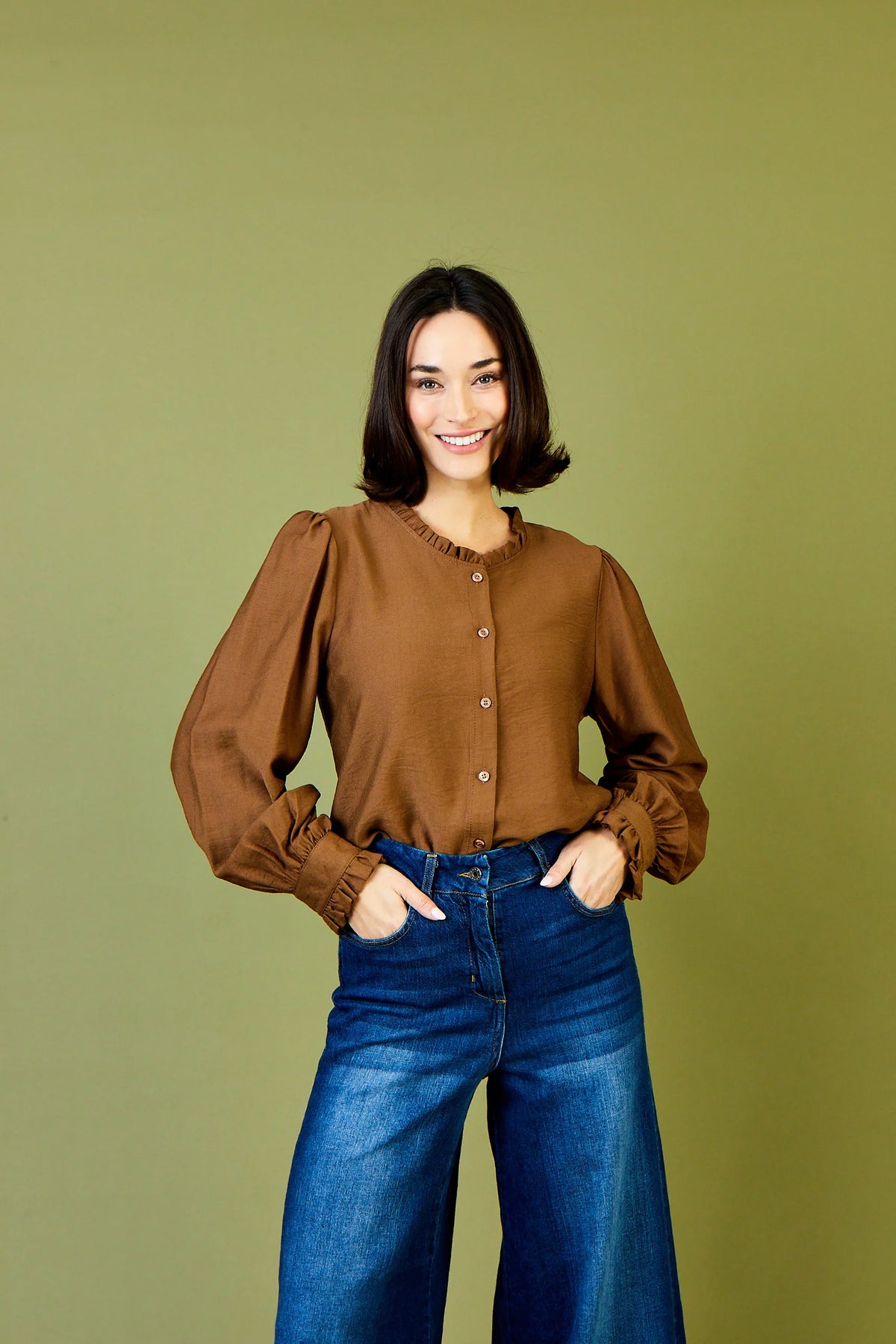 Natalie Puff Sleeve Textured Blouse