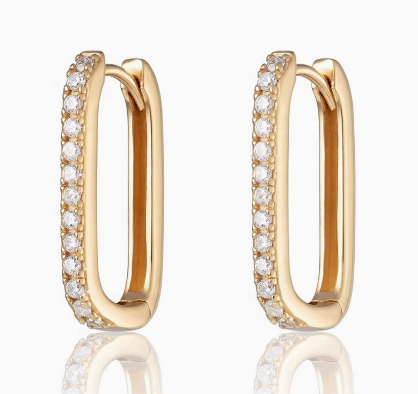 Crystal Rectangle Hoop Earrings
