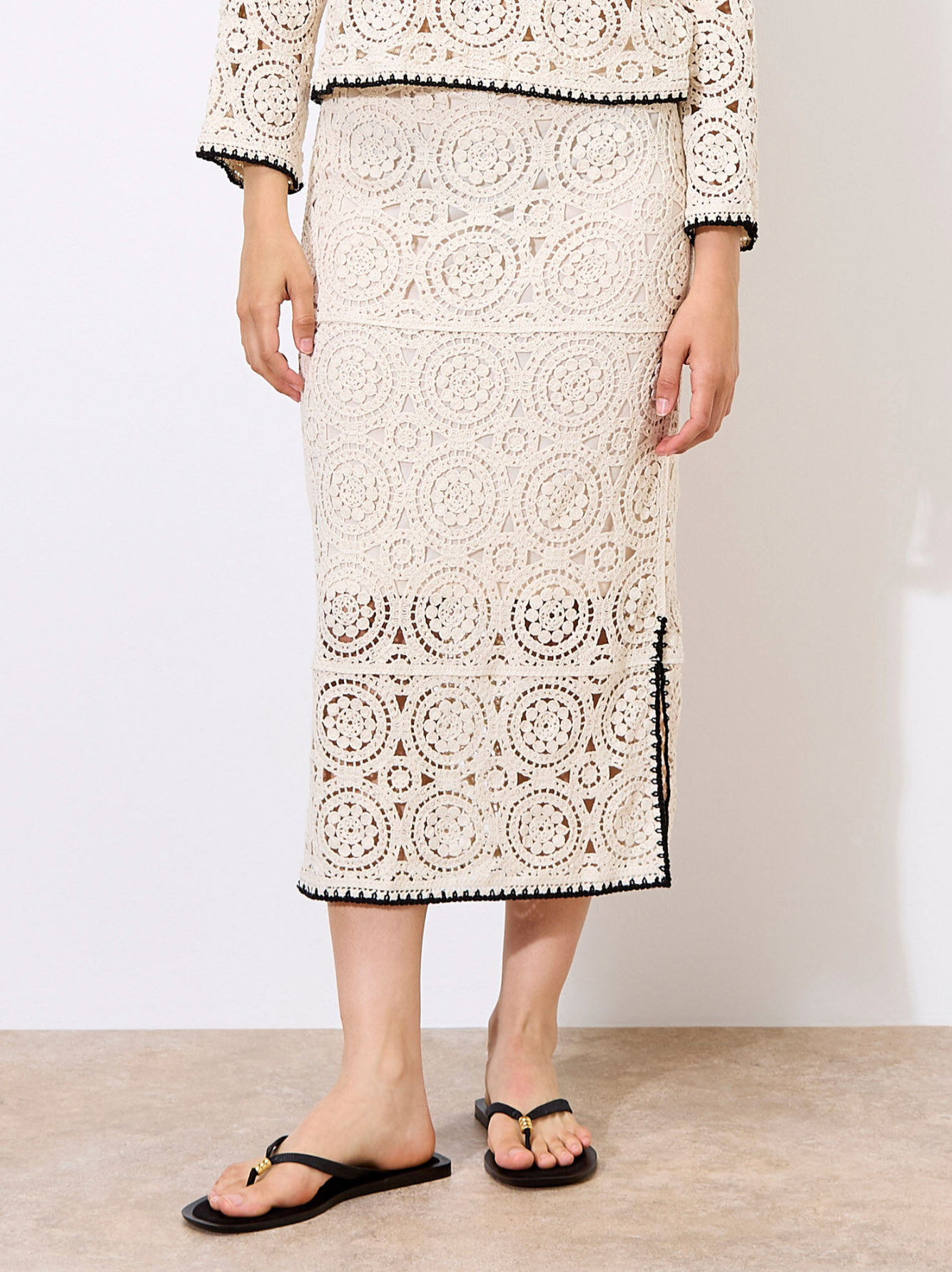 Crochet Circles Midi Skirt