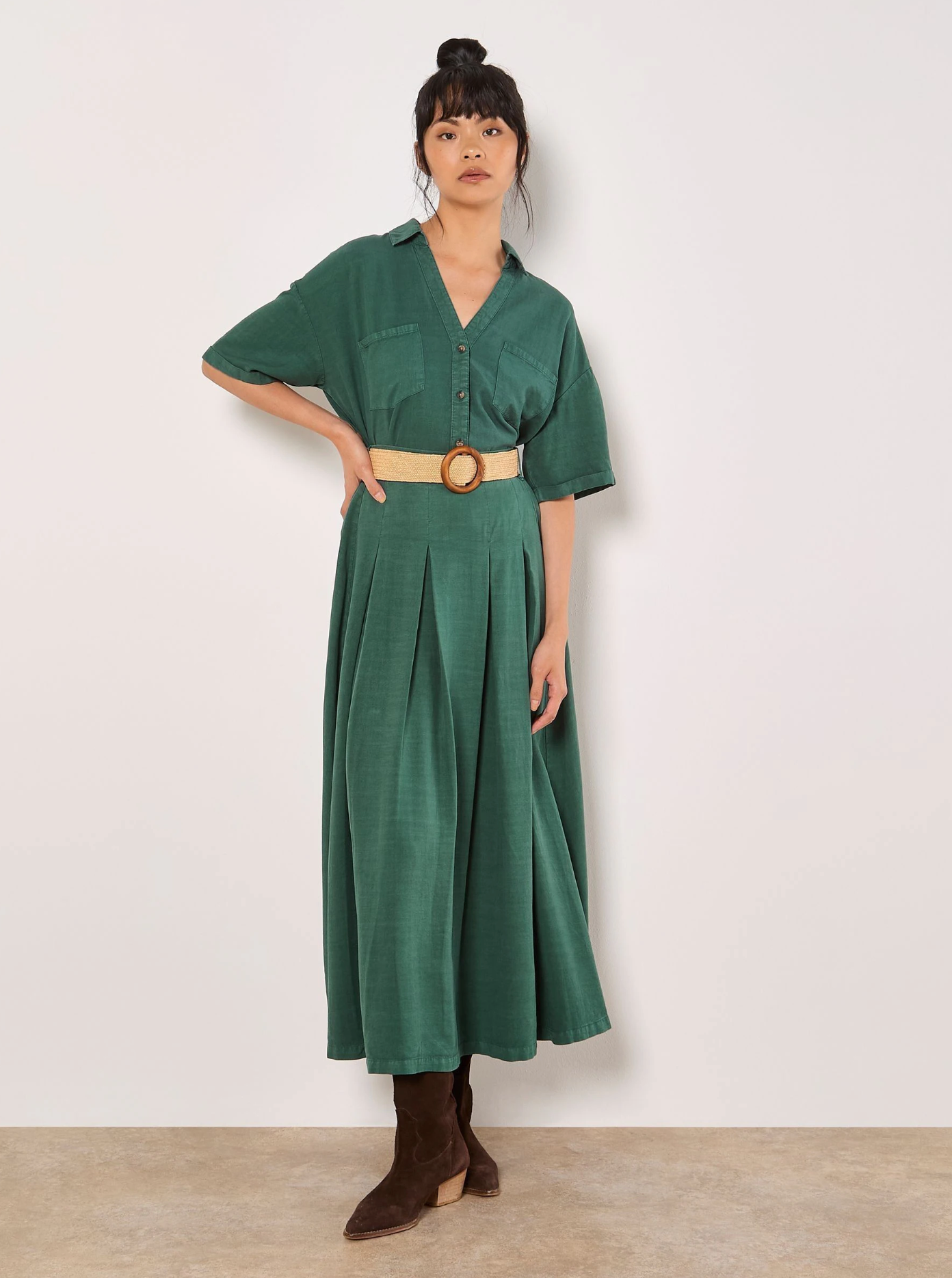 Boho Belted Midi Skirt