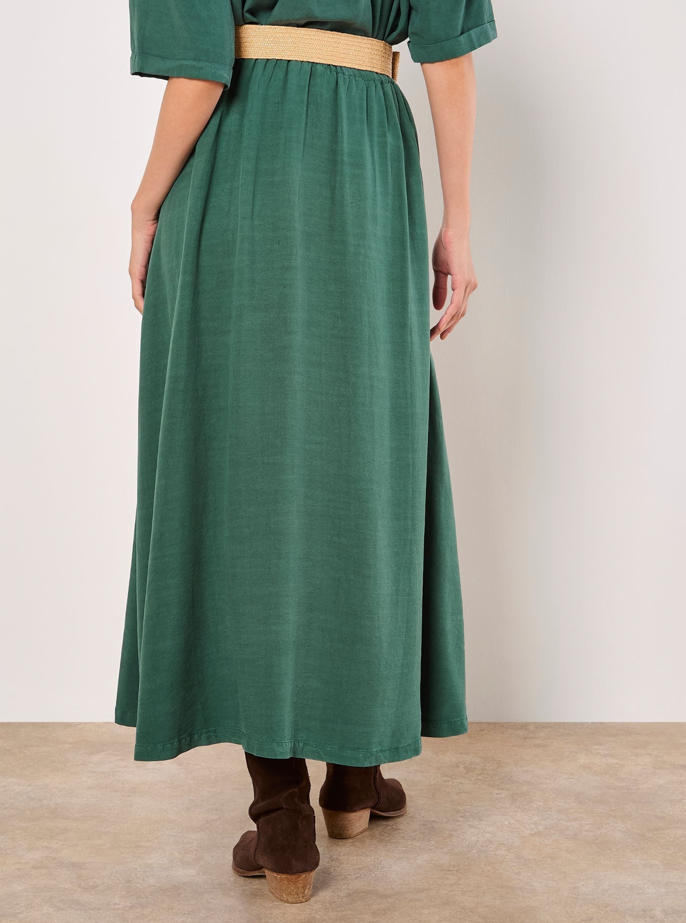 Boho Belted Midi Skirt