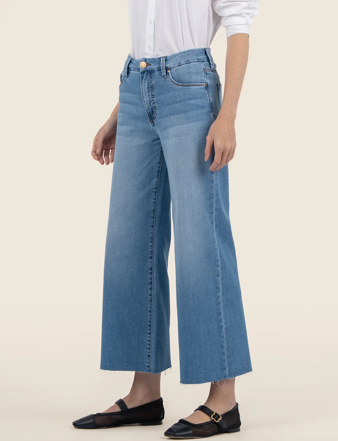 Meg High Rise Wide Leg Raw Hem (Deference)