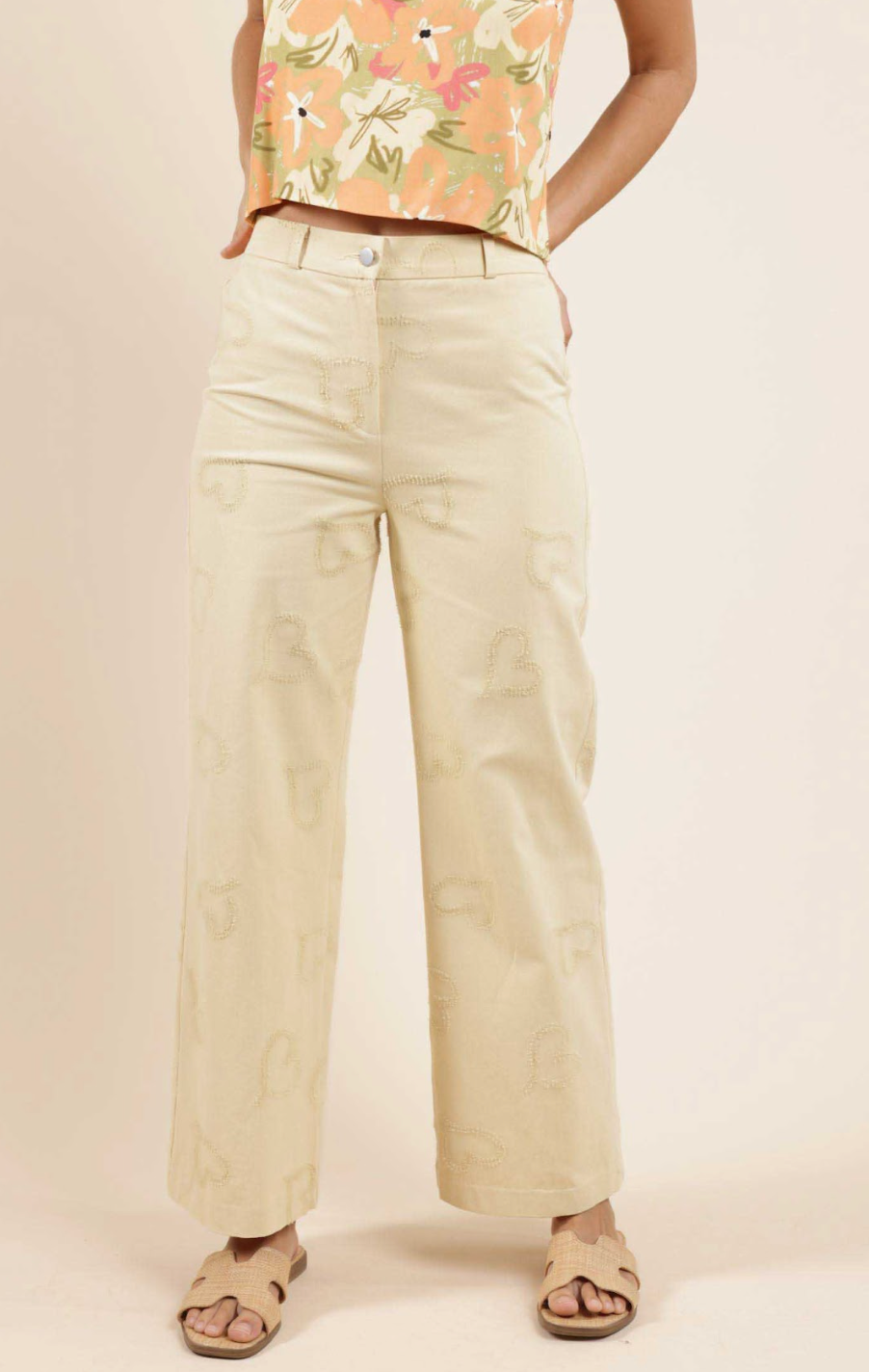 Dreamy Heart Denim Pants (Lemon)