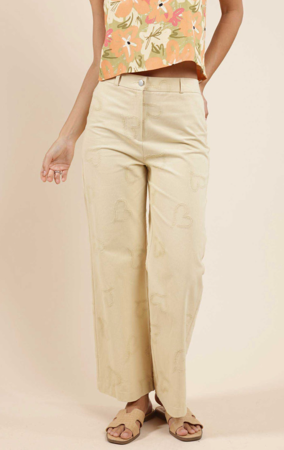 Dreamy Heart Denim Pants (Lemon)