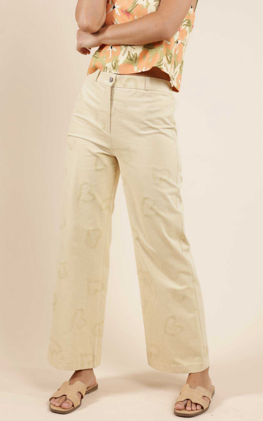 Dreamy Heart Denim Pants (Lemon)