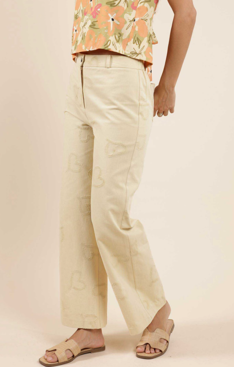 Dreamy Heart Denim Pants (Lemon)