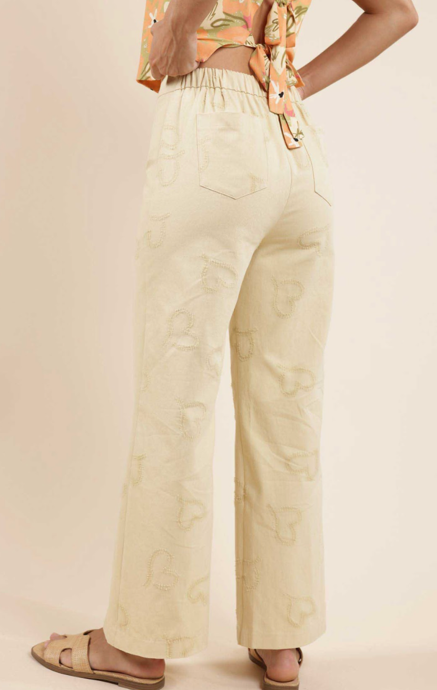 Dreamy Heart Denim Pants (Lemon)