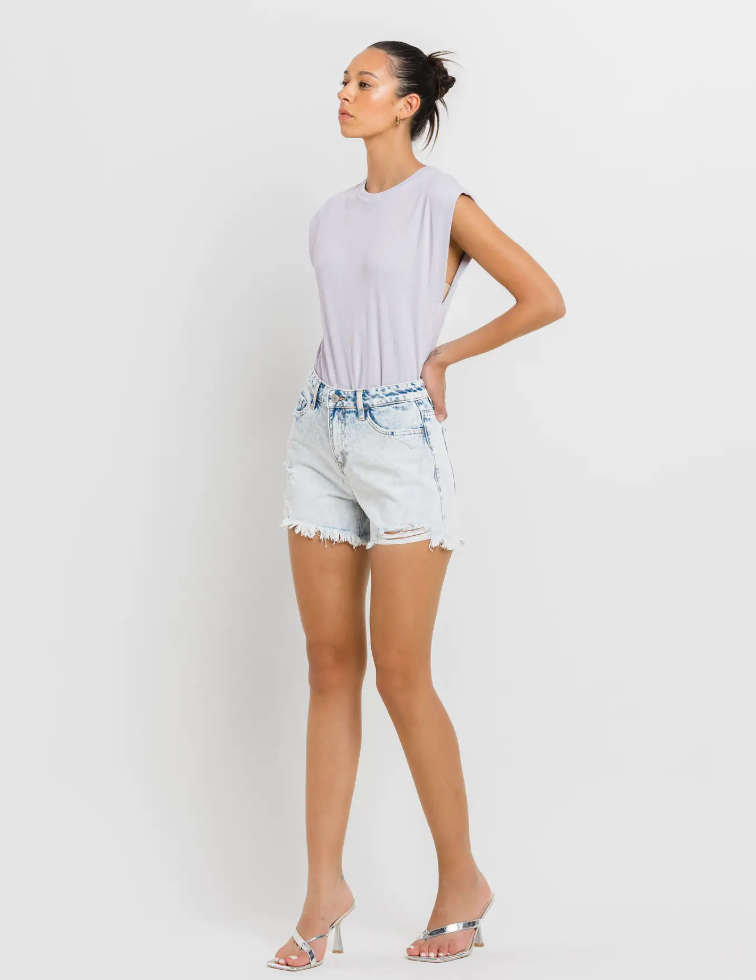 High Rise Distressed Shorts (Miraculous)