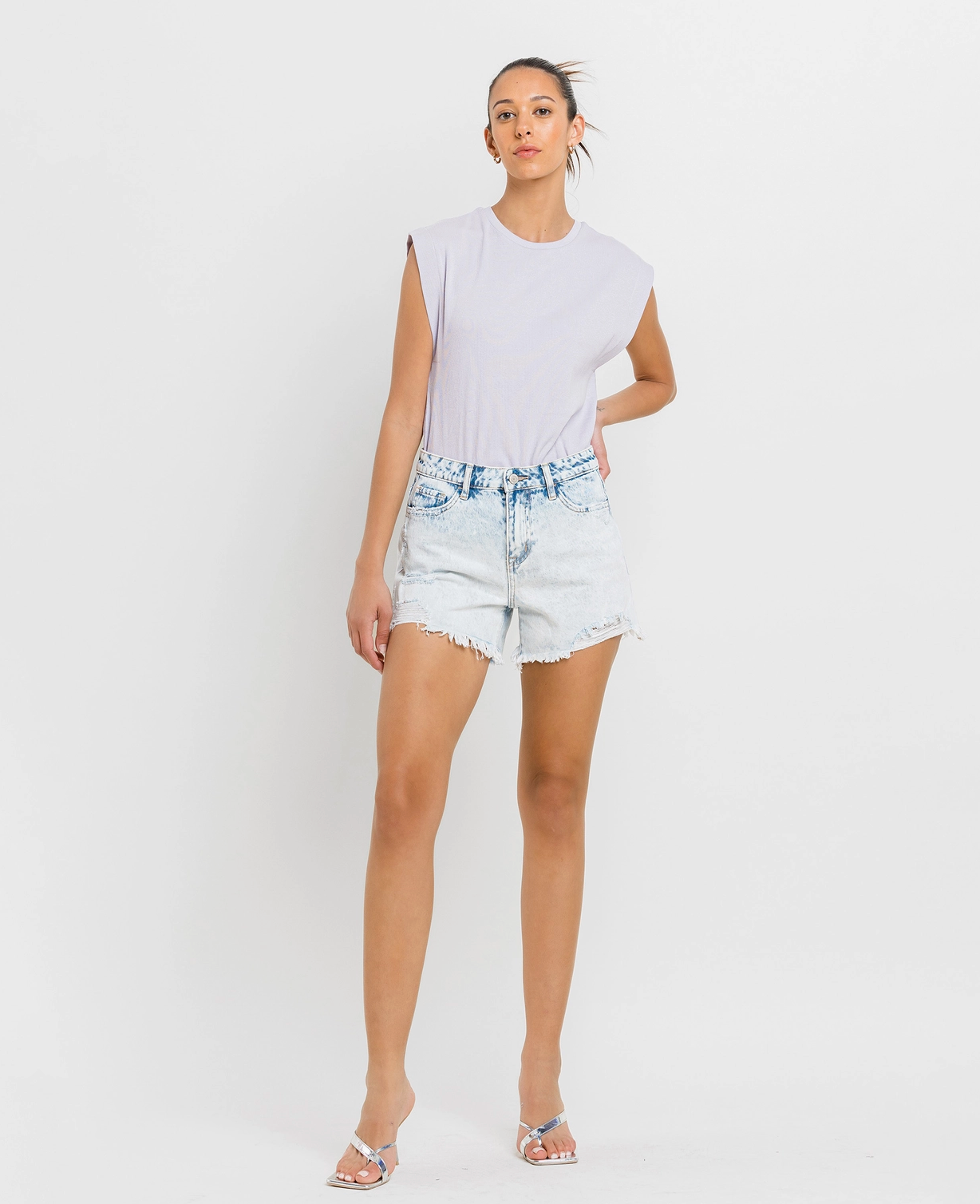 High Rise Distressed Shorts (Miraculous)