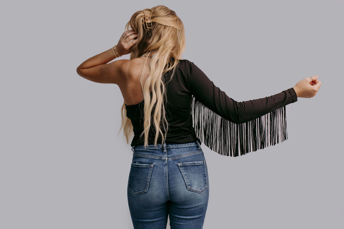 One ShoulderFringe Top