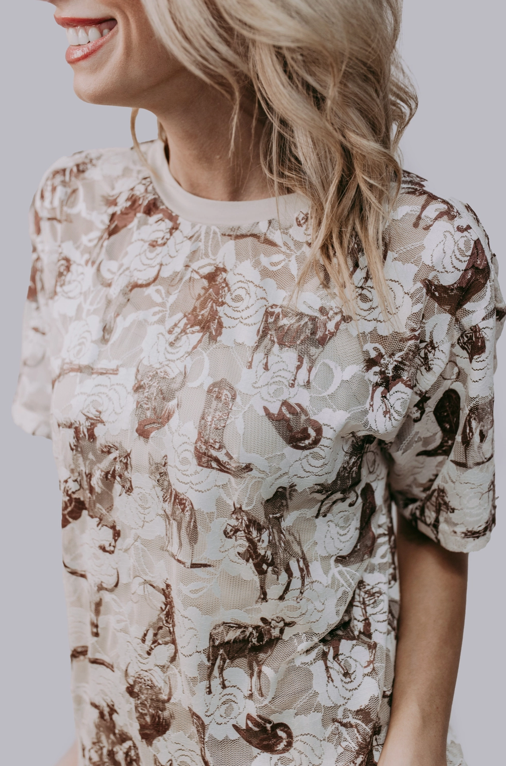 Cowboy Lace Top (Cream)