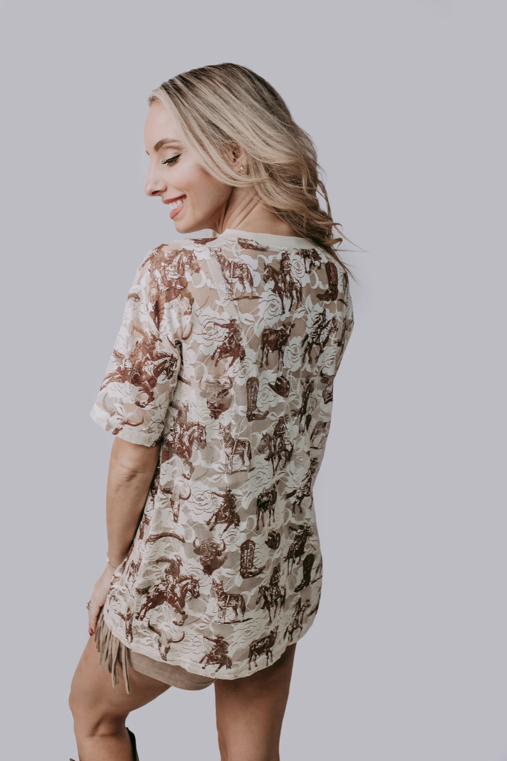 Cowboy Lace Top (Cream)
