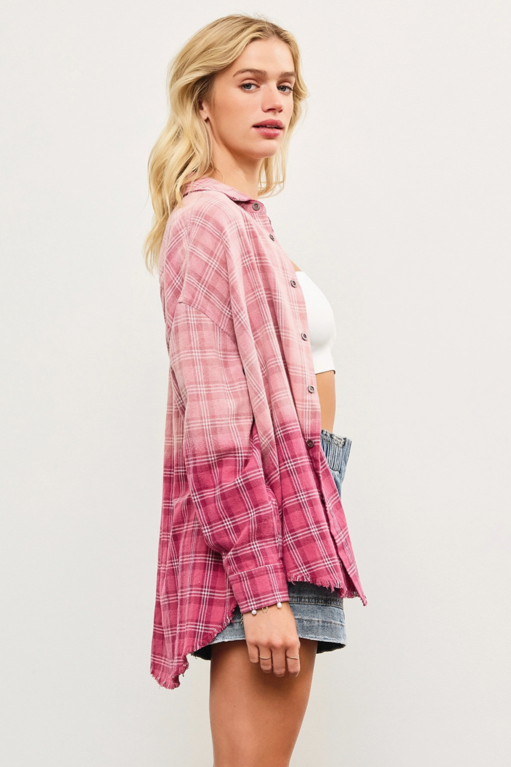 Dip-Dyed Button Up Shirt