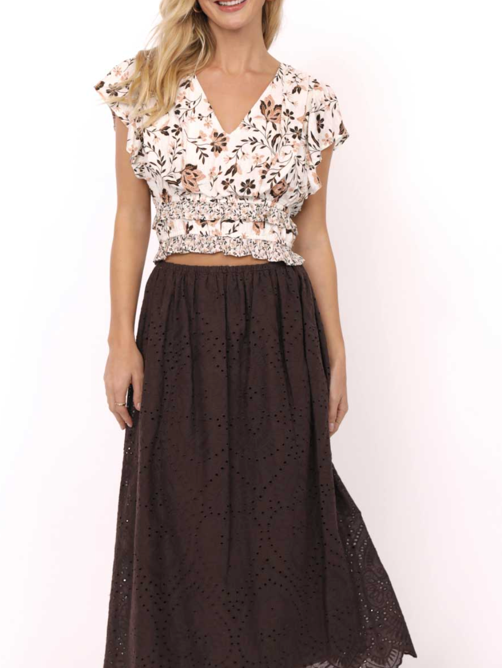 Voila V Neck Ruffle Top