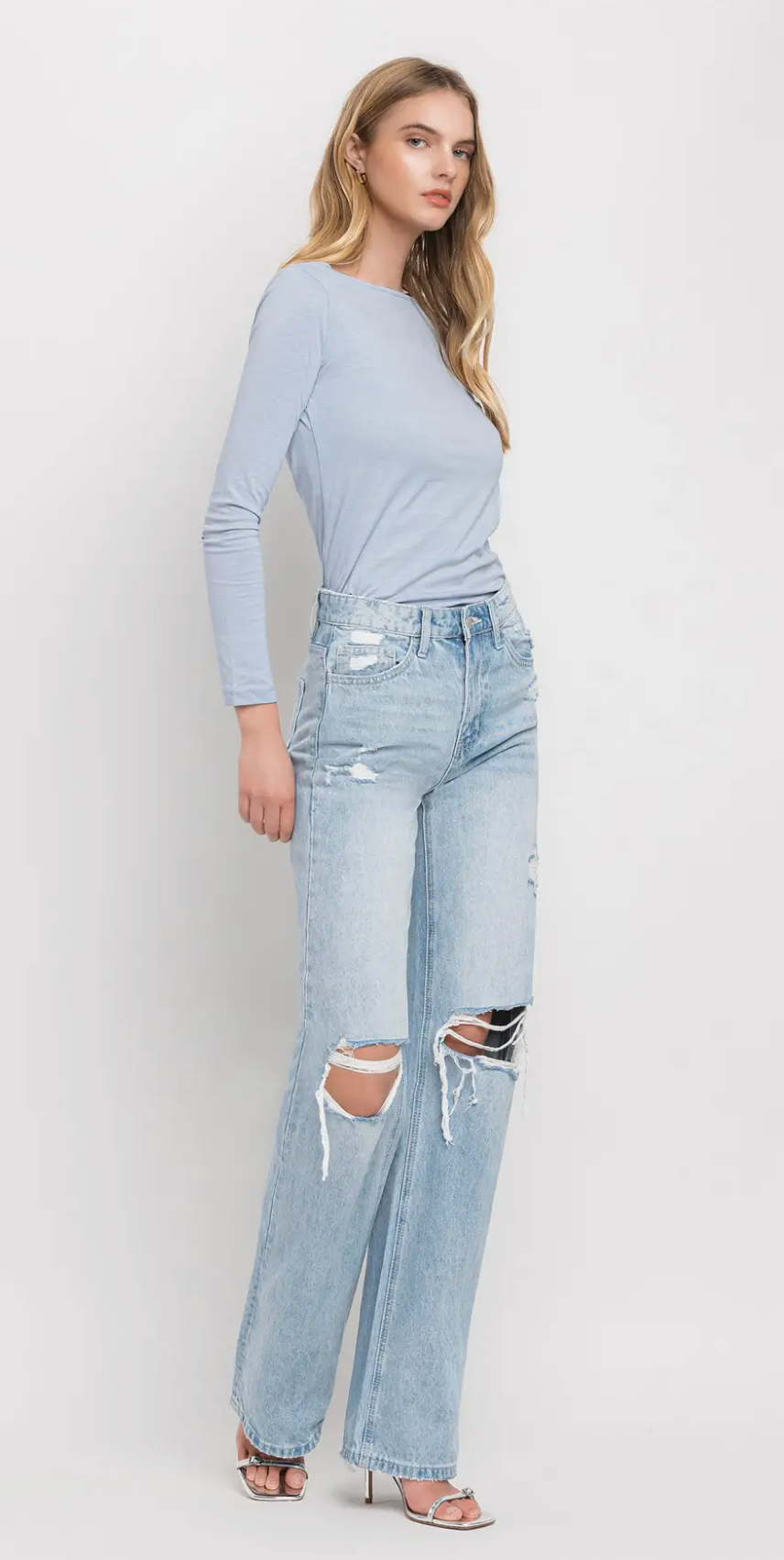 90's Vintage Super high Rise Flare Jeans(Sunny Plains)