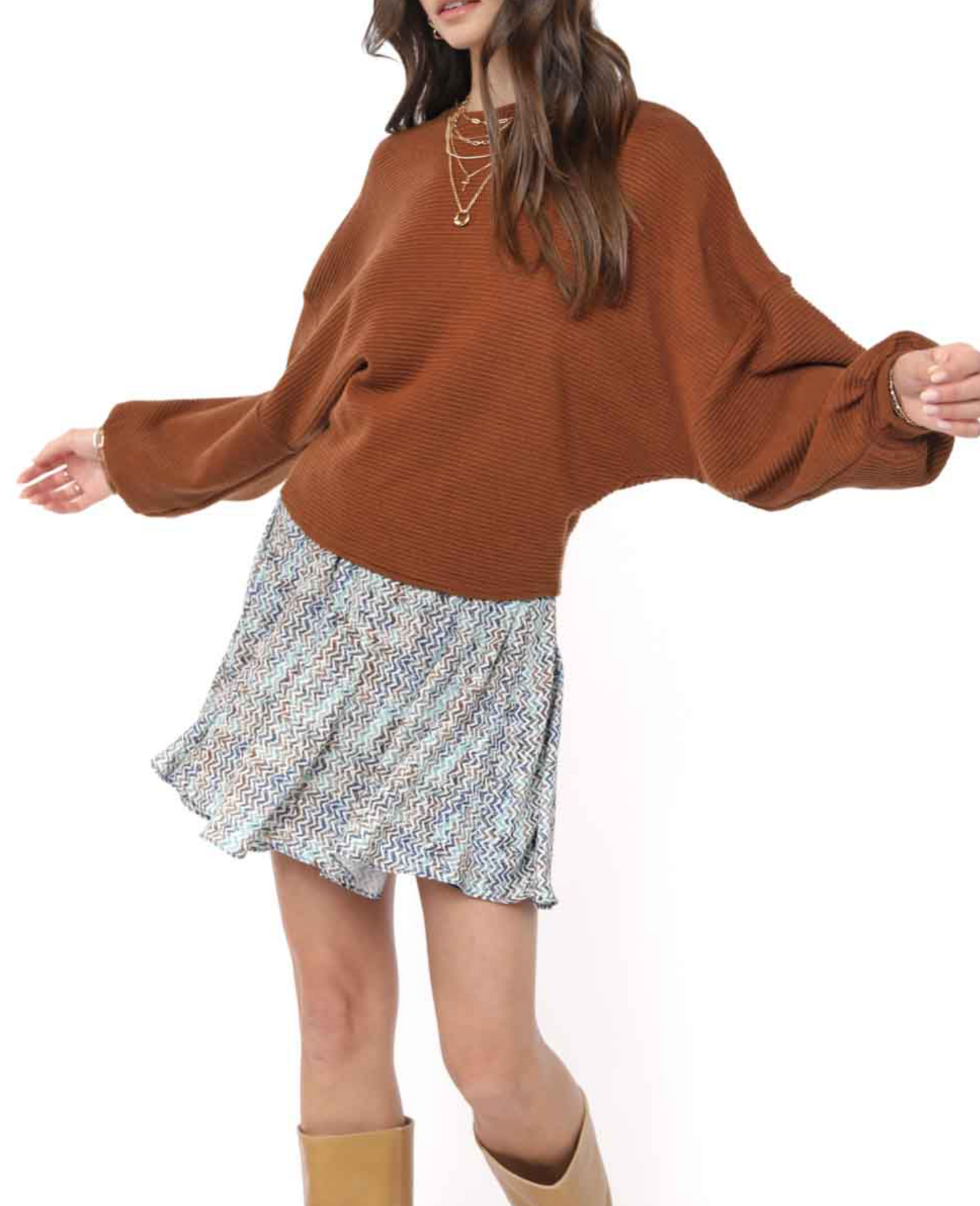On A Stroll Dolman Sleeve Top
