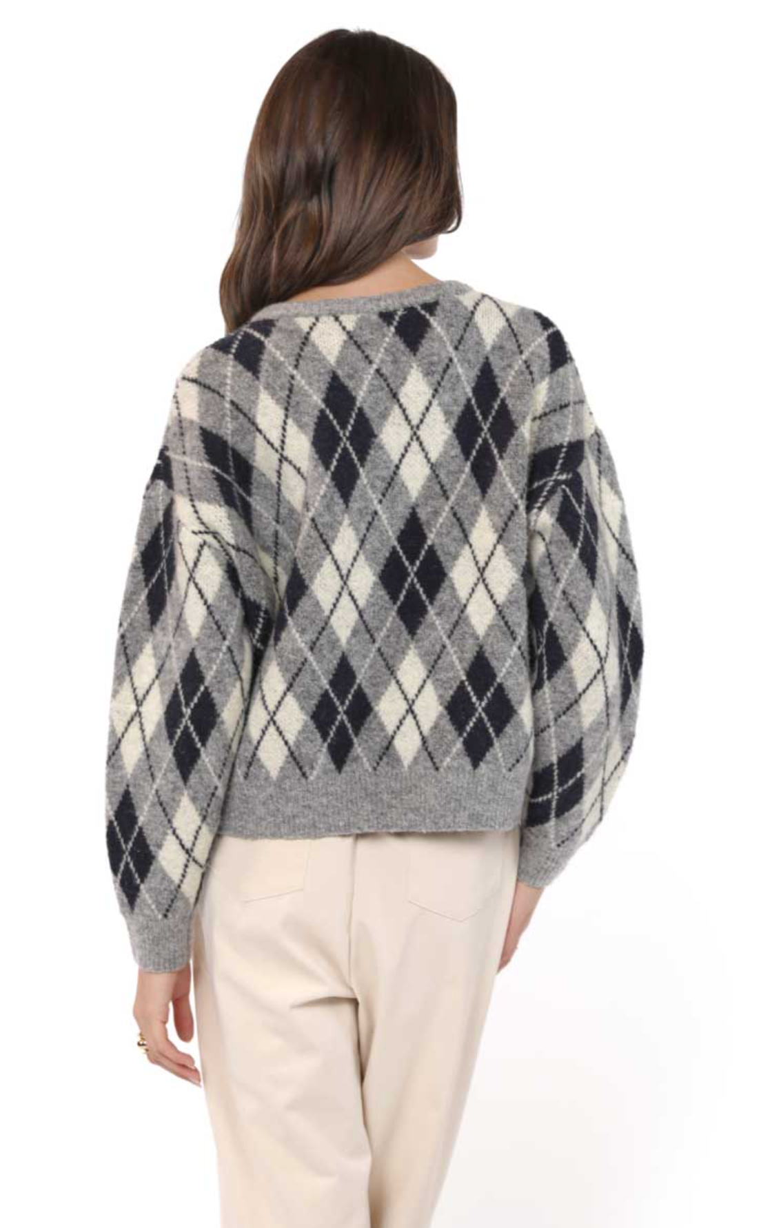 Bec Argyle Sweater Cardigan