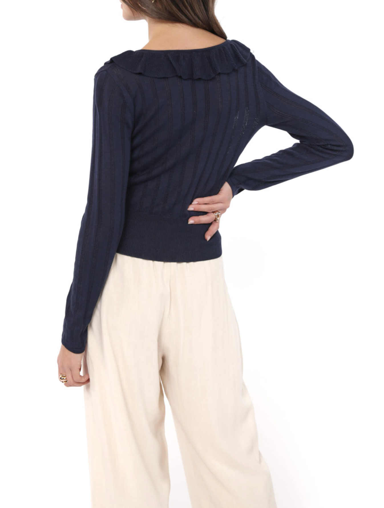 Maggie Ruffle Collar Sweater