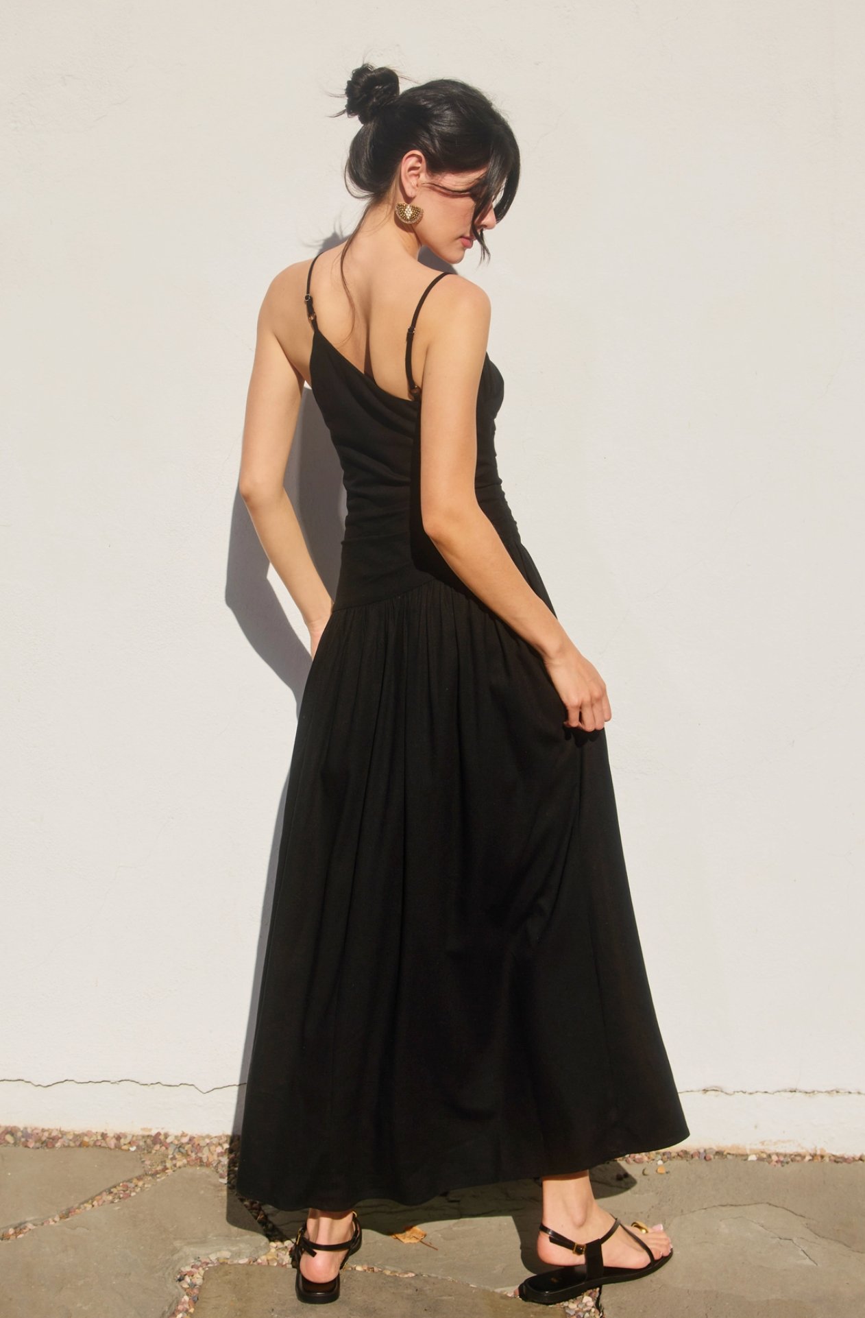 Heaven Sent Drop Waist Ruched Maxi Dress