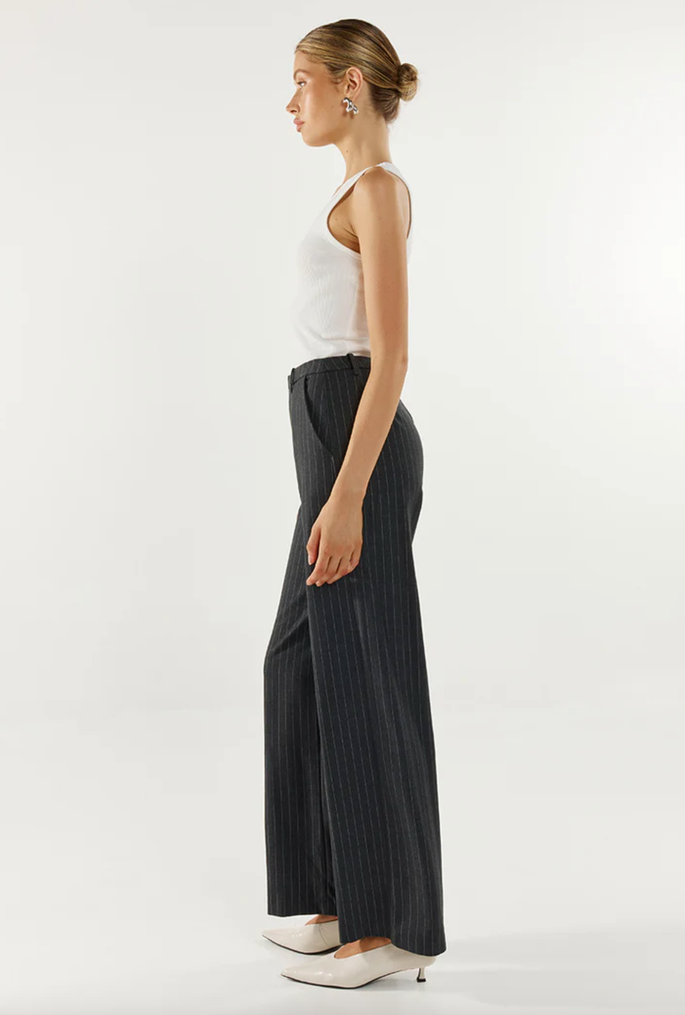 Zanda Pants | Charcoal Pinstripe