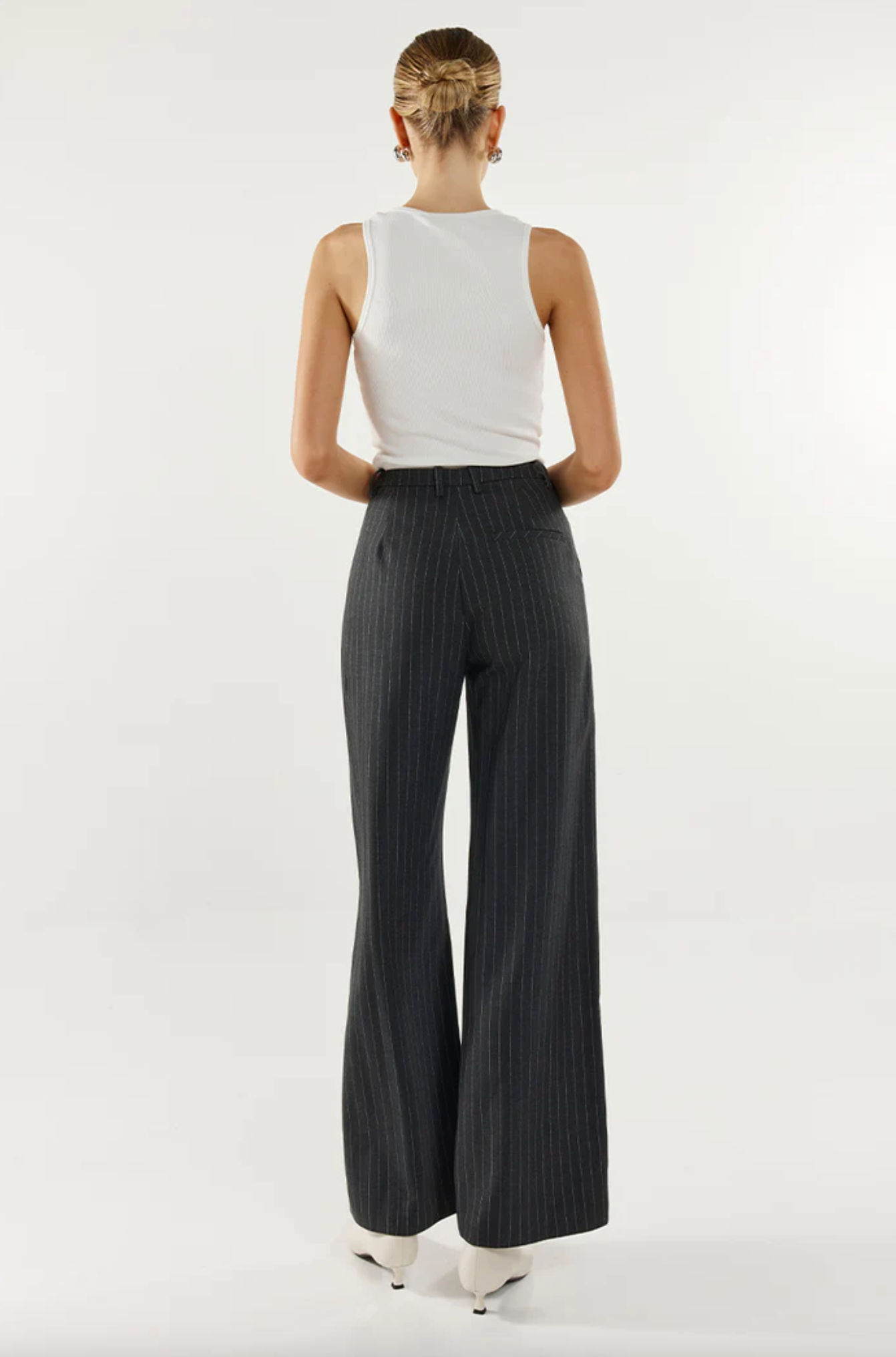 Zanda Pants | Charcoal Pinstripe