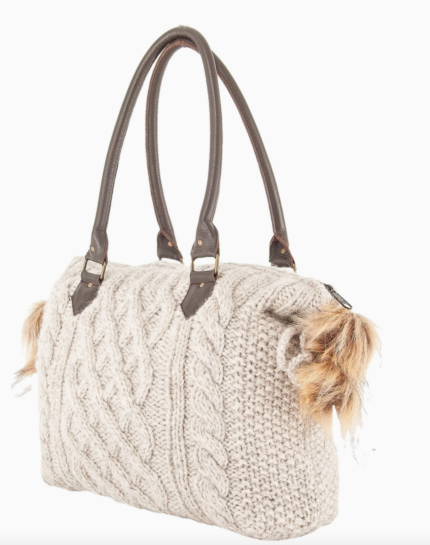 Brianna Wool Handbag – Cable Knit Purse