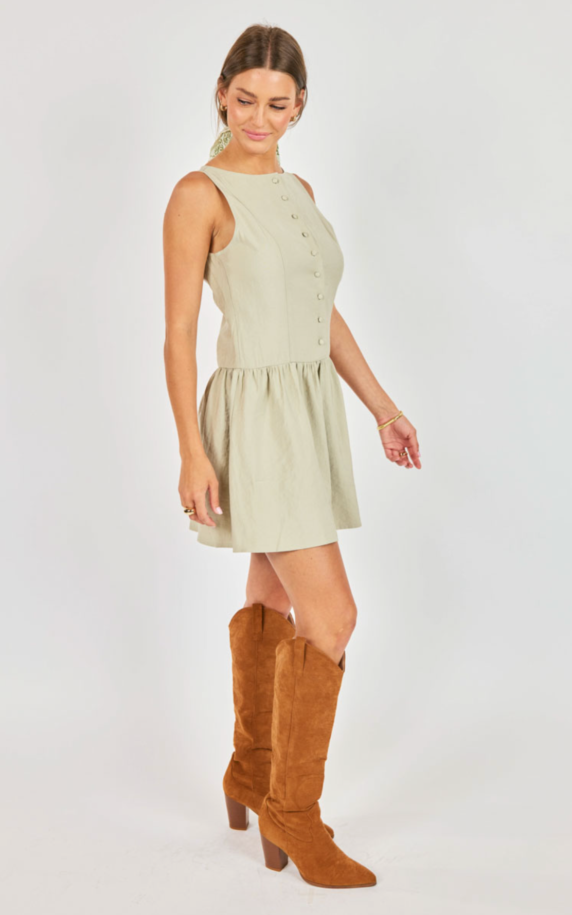 Agave Kiss Mini Dress (Sage)