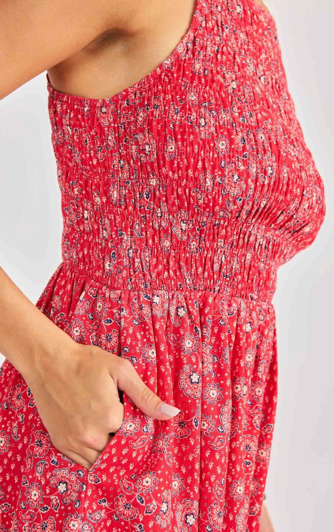 Firecracker Shirred Mini Dress