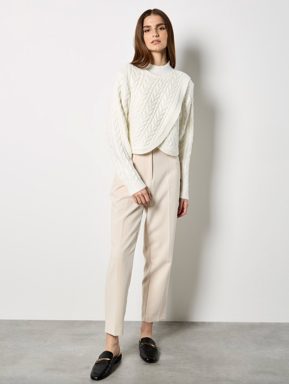 Cable Knit Wrap Sweater