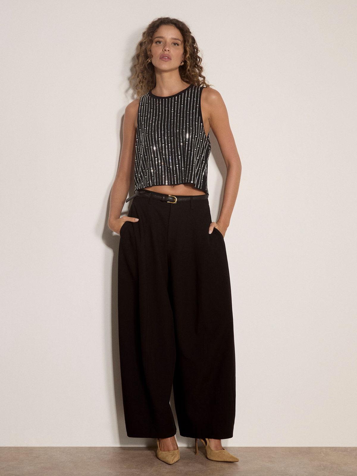 Gemstone Mesh Crop Top
