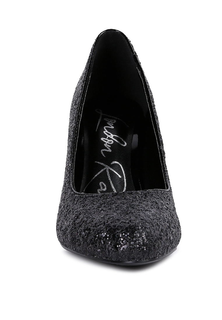 Sugar Plum Glitter Conical Pump Heels