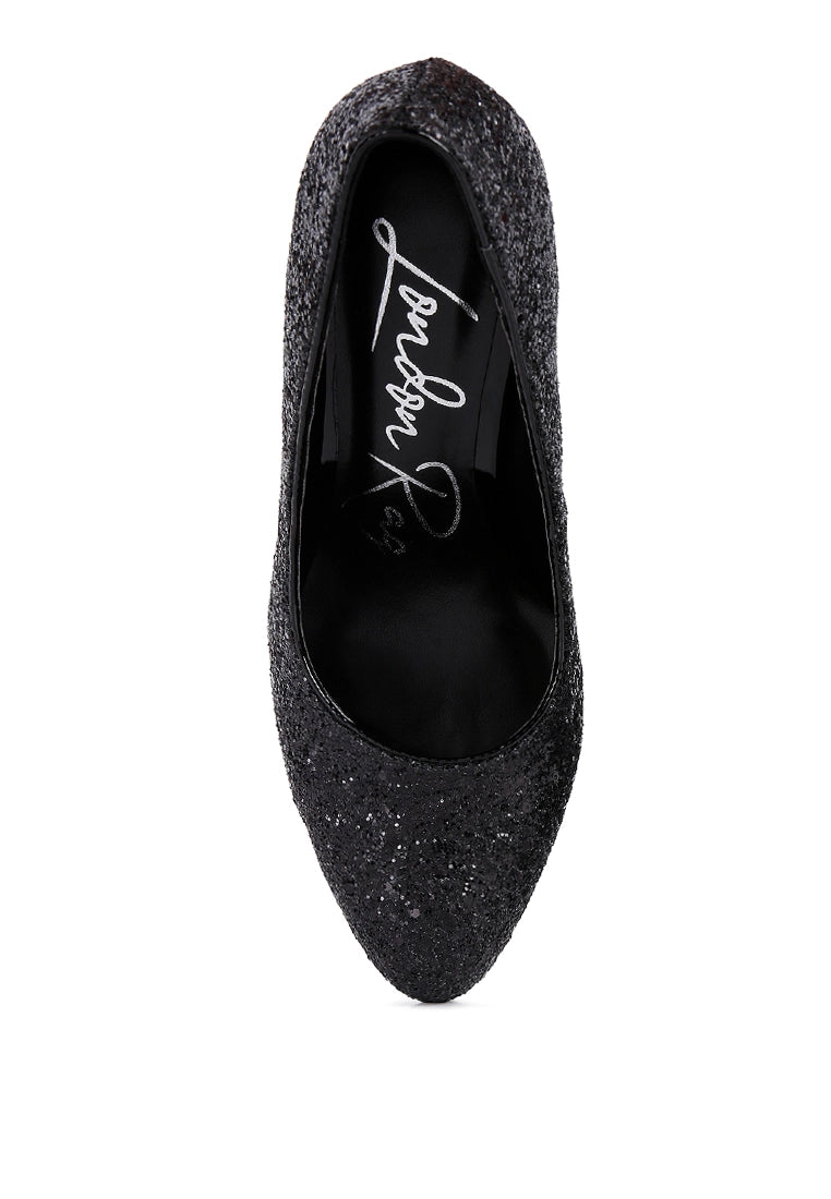 Sugar Plum Glitter Conical Pump Heels