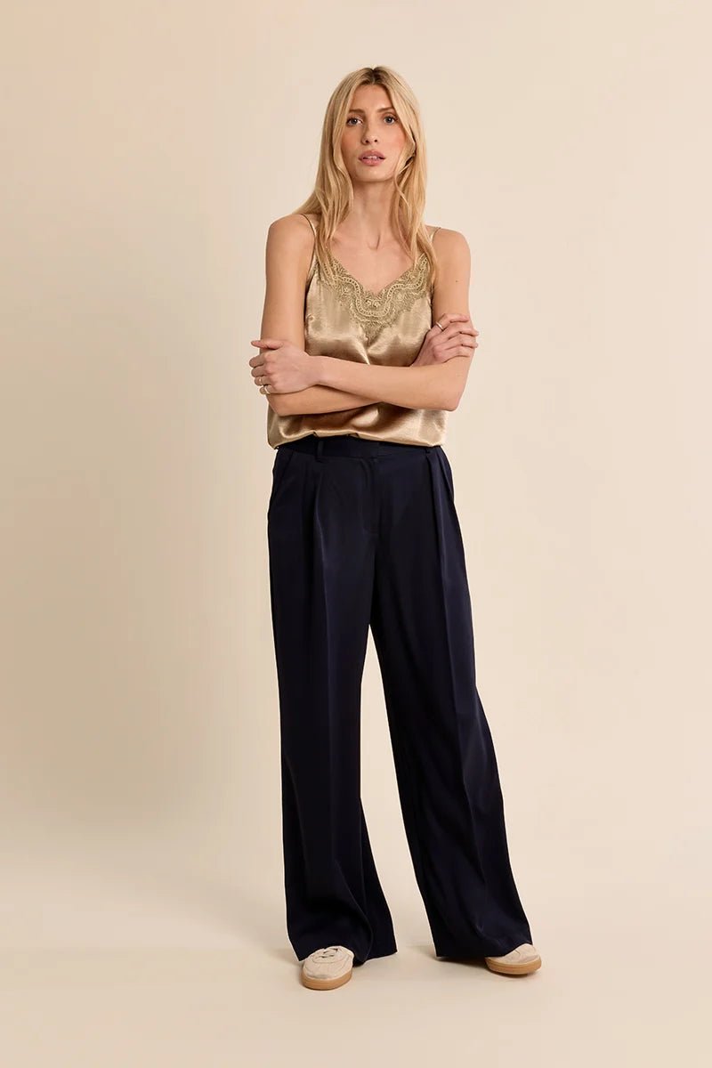 Satin camisole with lace