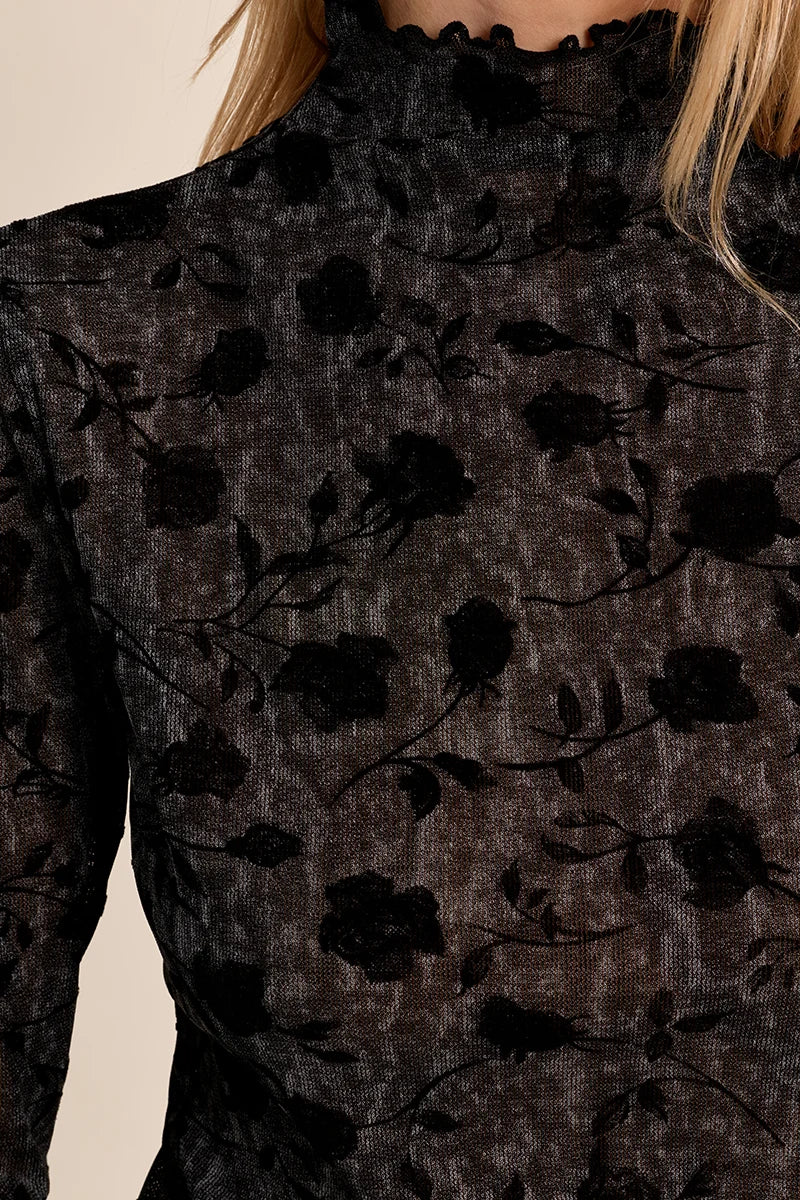 Semi-Transparent Top - Black